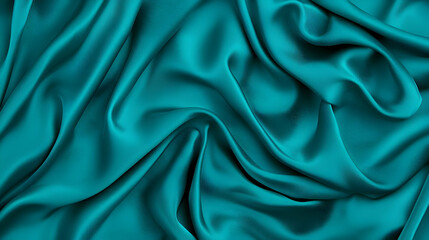 Obraz premium Teal Silk Fabric Draped Texture