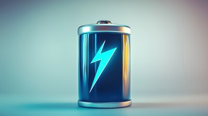 Fototapeta premium Stylized energy battery icon on gradient 