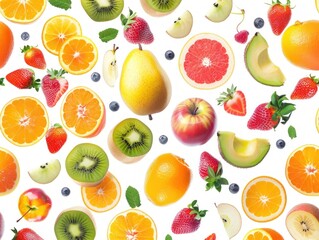 A Colorful Array of Fresh Fruits and Berries