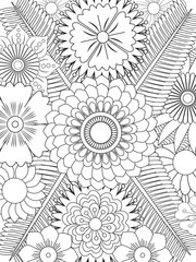PrintFlowers Coloring Pages For Adules