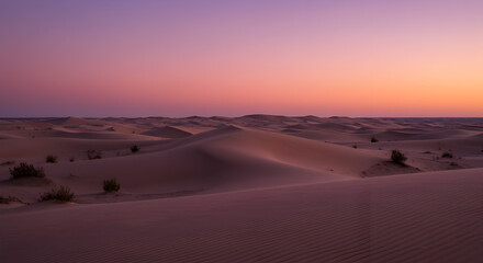 Serene desert landscape with mauve and terracotta gradient at dusk creating a calming scene