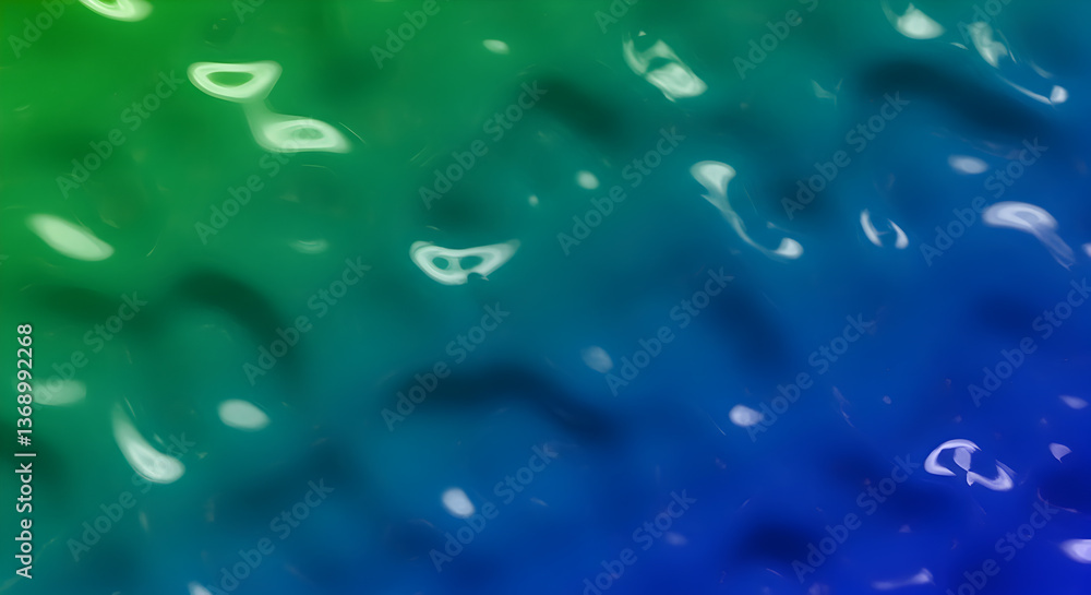 Poster fluid abstract gradient: emerald to sapphire transition with subtle oil slick effect