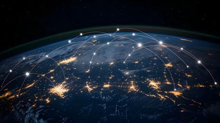 Obraz premium Global Network Of City Lights From Space