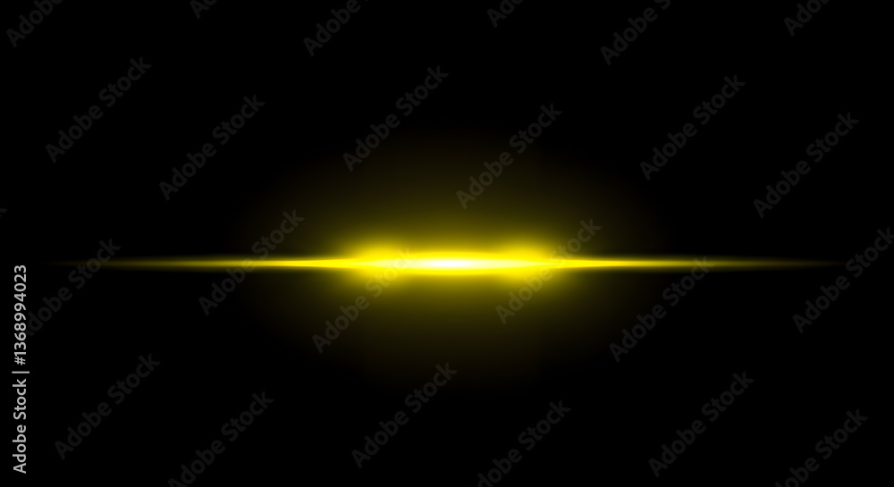 Poster gleaming yellow streak effect with soft gradients on a deep black backdrop