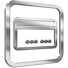 Credit Card Payment 3D icon with silver metallic effect