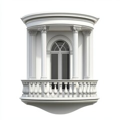 Obraz premium Isolated Balcony with Classical Architecture White background