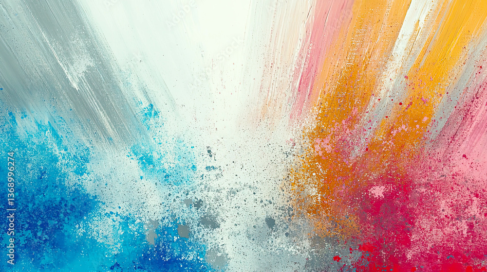Aufkleber exploring emotion through vibrant abstraction in bold color and energetic strokes