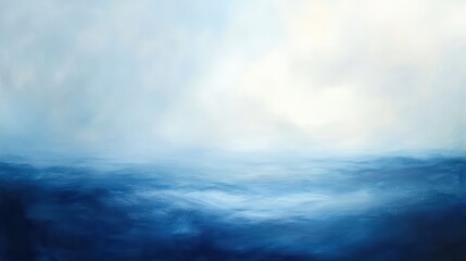 Misty ocean sunrise, calm waves, peaceful sky, background for serenity, website use