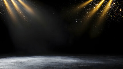 Obraz premium Empty Stage With Golden Spotlight Effect