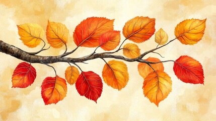 Fototapeta premium Flowing maple branches, framed with negative space, serve as an isolated border for layouts