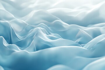 Obraz premium Blue fabric waves, soft light, elegant background, website design