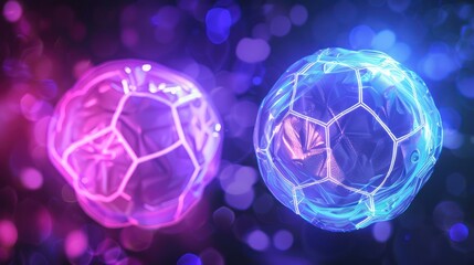 Futuristic glowing energy spheres with intricate patterns