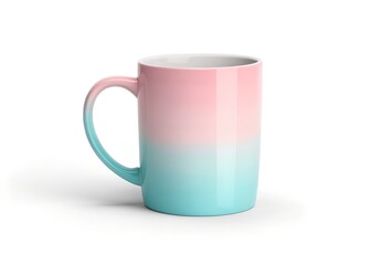 Obraz premium Ethereal Hue: A gradient-colored mug offers a visually pleasing aesthetic. With soft color palette, perfect for showcasing product in a modern lifestyle