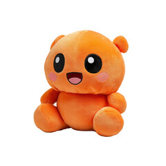Naklejka premium Adorable Orange Plush Toy, Happy Cartoon Character, Cute Stuffed Animal