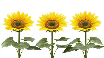 Obraz premium An assortment of classic oil-painted sunflowers, each on a separate transparent background