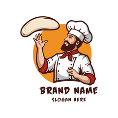 Pizza logo. A modern and effective pizza logo, suitable for restaurants and fast food shops. Editable logo template.