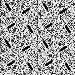 Kitchen utensils seamless fork and spoon pattern for wrapping paper and fabrics and clothes print