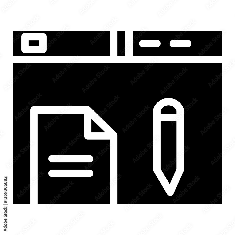Poster web layout coding glyph icon