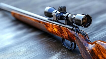3D Render of a Hunting Rifle with Scope