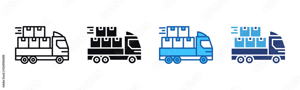 Poster logistics icon sheet multiple style collection