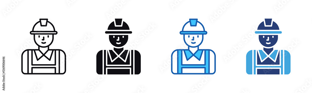 Poster Worker icon sheet multiple style collection
