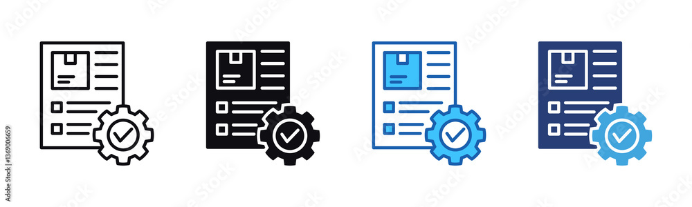 Poster Fulfillment icon sheet multiple style collection