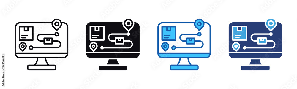 Poster Tracking icon sheet multiple style collection