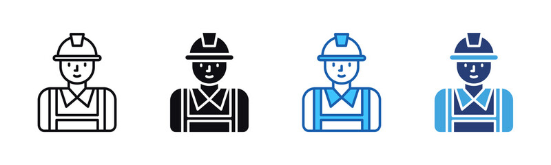 Worker icon sheet multiple style collection
