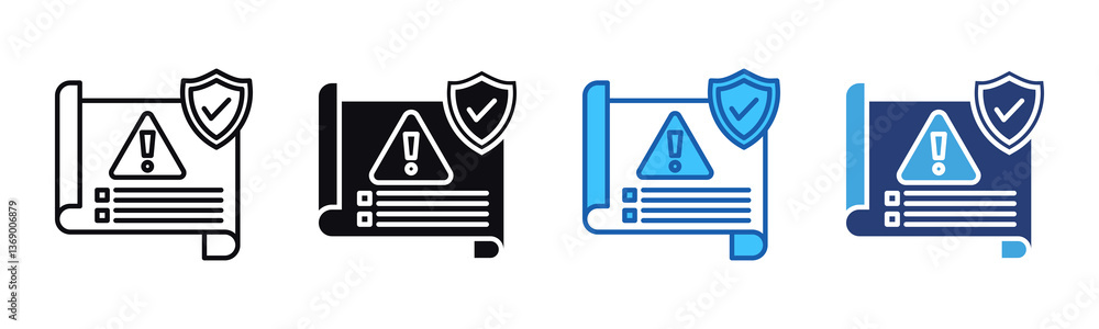 Poster Contingency icon sheet multiple style collection