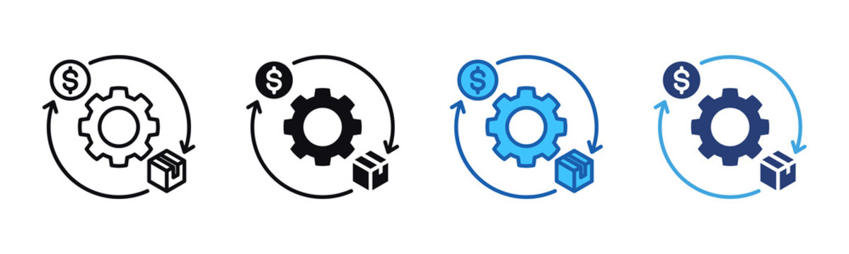 Process Improvement icon sheet multiple style collection