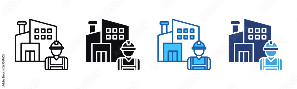 Poster Worker icon sheet multiple style collection