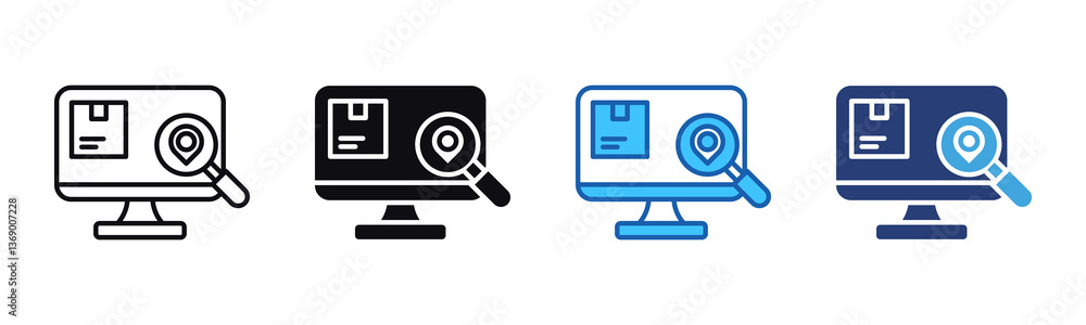 Poster Tracking icon sheet multiple style collection