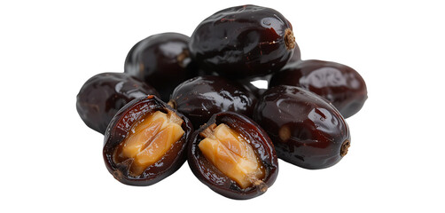 Black Isolated Ajwah date Transperent White background
