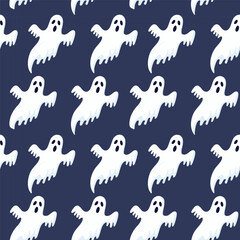 Halloween ghost pattern background vector illustration
