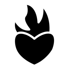 Heart Fire Flame  Glyph Icon