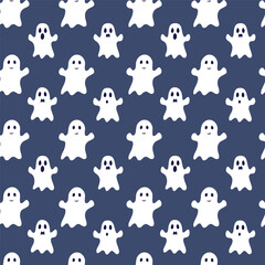 Halloween ghost pattern background vector illustration