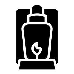 Oil Lamp Lantern  Glyph Icon