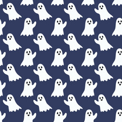 Halloween ghost pattern background vector illustration