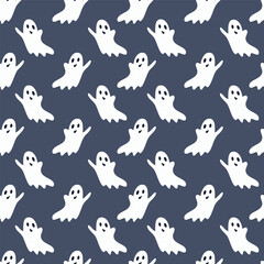 Halloween ghost pattern background vector illustration