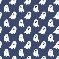 Halloween ghost pattern background vector illustration