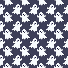 Halloween ghost pattern background vector illustration
