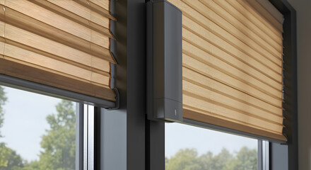Automated shades elegantly integrated into a modern window frame structure