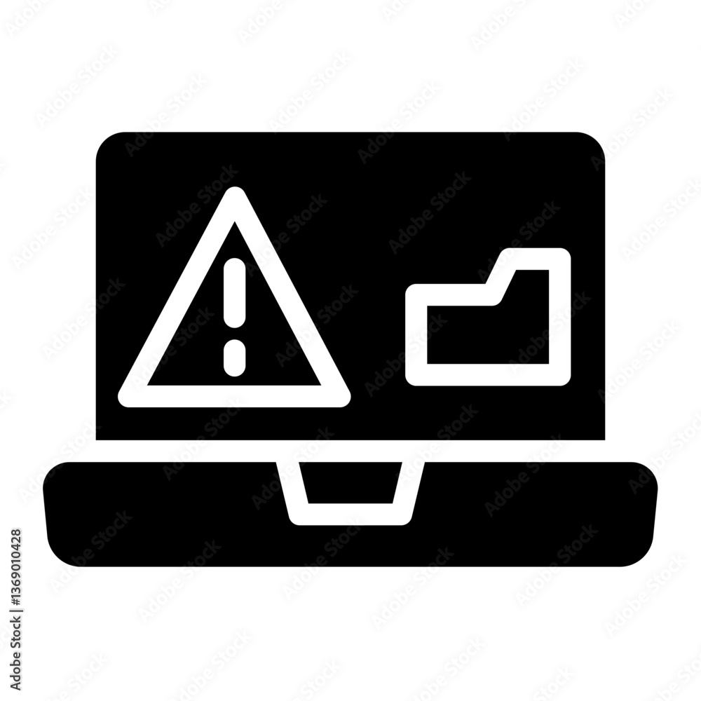 Poster computer data error glyph icon