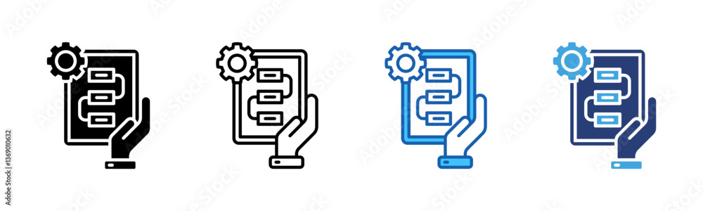 Poster Procedures icon sheet multiple style collection