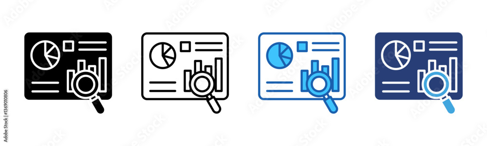 Poster Analysis icon sheet multiple style collection