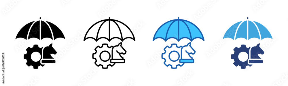 Aufkleber strategy icon sheet multiple style collection