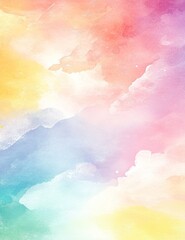 Fototapeta premium Abstract watercolor cloudscape, pastel colors, dreamy, background, graphic design