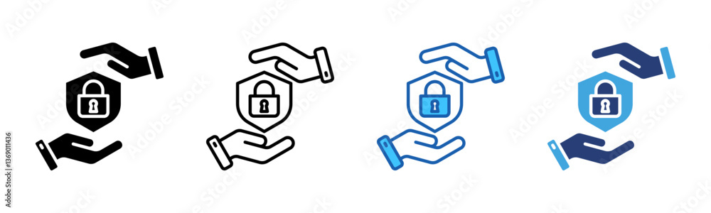 Poster safeguards icon sheet multiple style collection