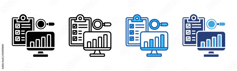 Poster Evaluation icon sheet multiple style collection