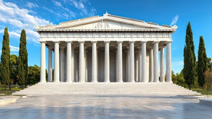 Obraz premium Majestic Greek Temple Architecture under a Sunny Sky